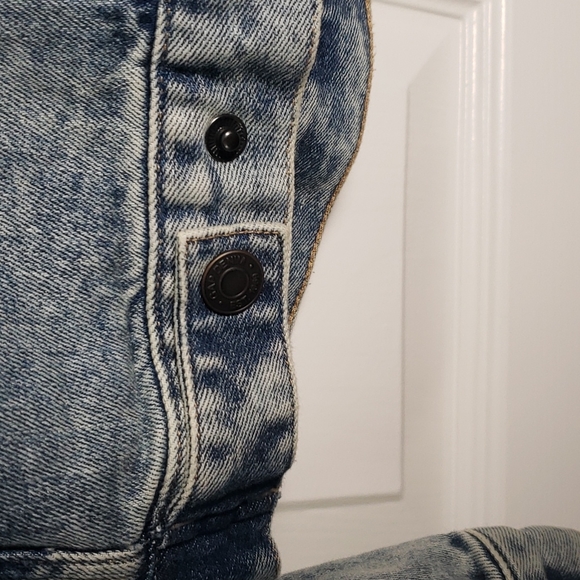 GAP Denim Jacket Contrasting Sherpa Spread Collar - Picture 13 of 14